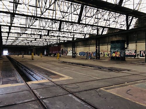Magazijnen op de arsenaalsite in Gentbrugge