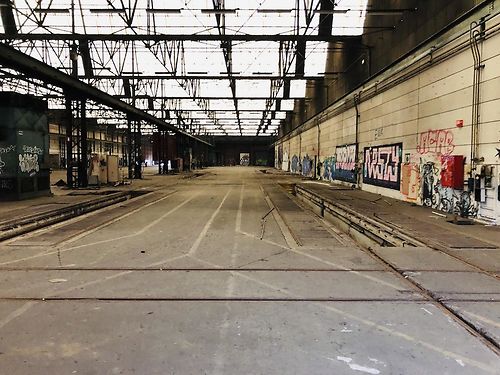 Magazijnen op de arsenaalsite in Gentbrugge