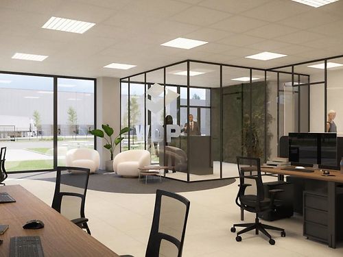 Nieuwbouwmagazijn in industriepark te Evergem