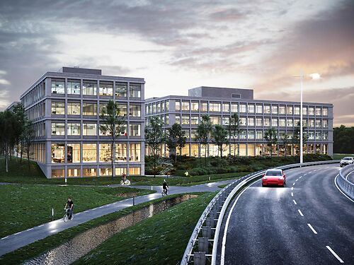 Nieuwbouw kantoren in duurzaam project vlakbij de E17, E40 en R4 te Gent