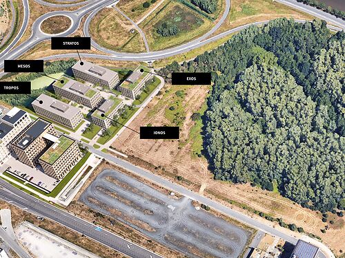 Nieuwbouw kantoren in duurzaam project vlakbij de E17, E40 en R4 te Gent