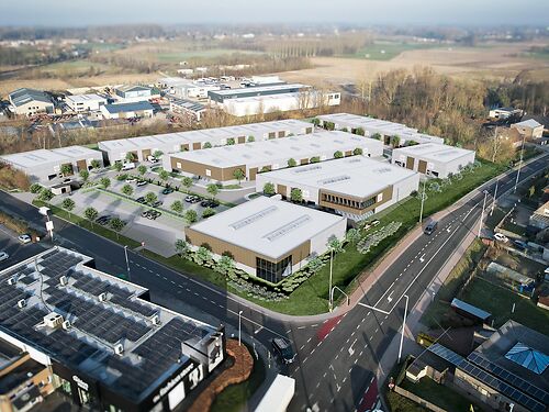 Nieuwbouw KMO-units in KMO-park Heiplas langs de N442 te Lede