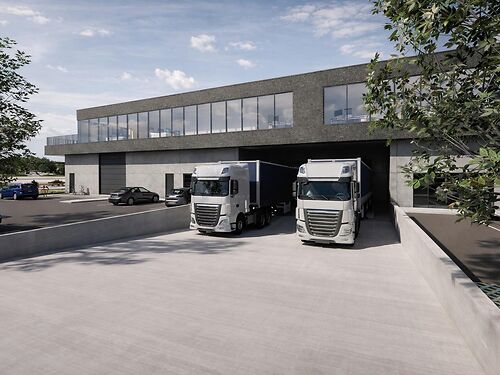 Magazijn met kantoor en laadkade aan de R4 te Gent