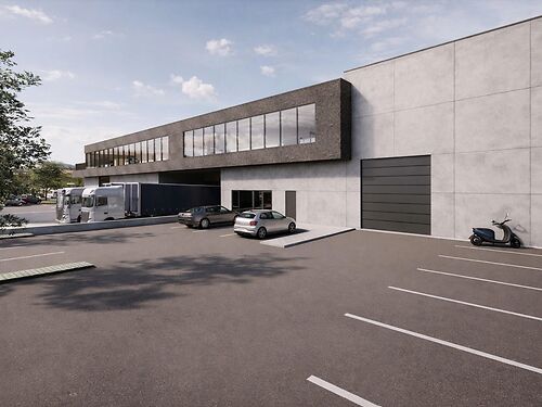 Magazijn met kantoor en laadkade aan de R4 te Gent