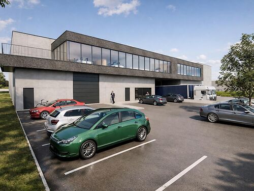 Magazijn met kantoor en laadkade aan de R4 te Gent