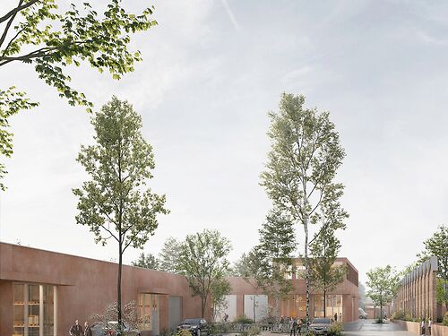 Nieuwbouw magazijn met uitzonderlijke architectuur gelegen in een groene omgeving nabij centrum Kortrijk